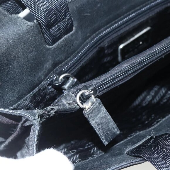PRADA Tote Bag Nylon Black Silver Auth 151507 - Picture 11 of 16